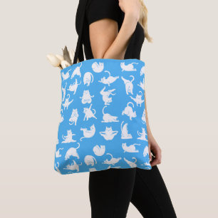 Mediterande katt i Yoga Poses Tote Bag Tygkasse