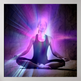 Mediterande kvinna,zen,fredlig,rastfull,yoga poster