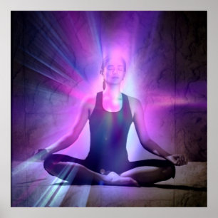 Mediterande kvinna,zen,fredlig,rastfull,yoga poster
