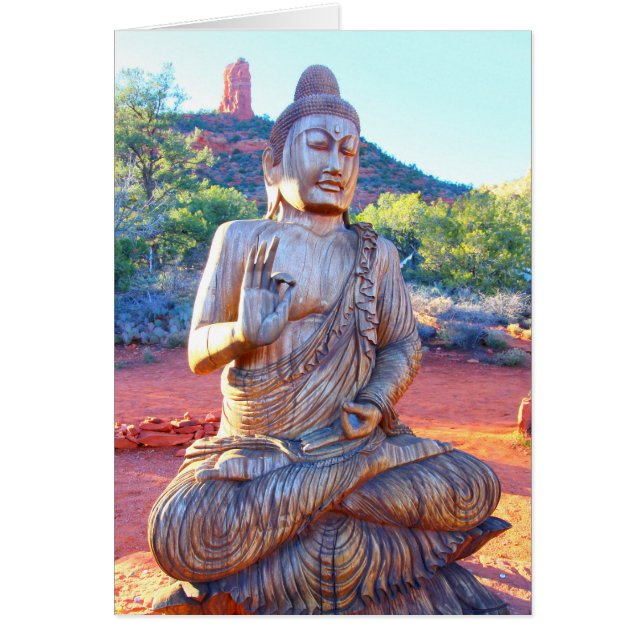 mediterande trämött hälsningskort (Framsidan)