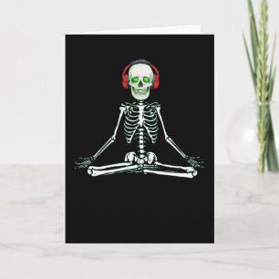 mediterande yoga-gåva från skelett till vän kort
