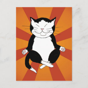 Meditering av Tuxedo Kattunge-vykort Vykort