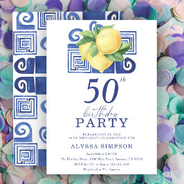 Mediterrana Lemon 50:e födelsedagsinbjudan Inbjudningar