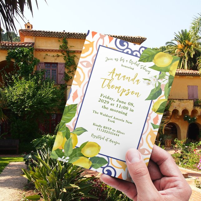 Mediterrana Lemon Hennes huvudsakliga Squeeze-Möhi Inbjudningar (Skapare uppladdad)