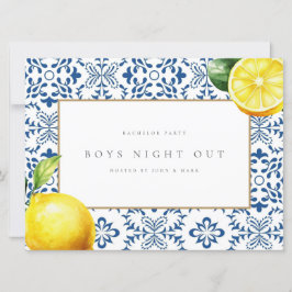 Mediterrana Lemon Tiles Bachelor Party-kort Inbjudningar