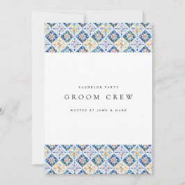 Mediterrana Lemon Tiles Bachelor Party-kort Inbjudningar