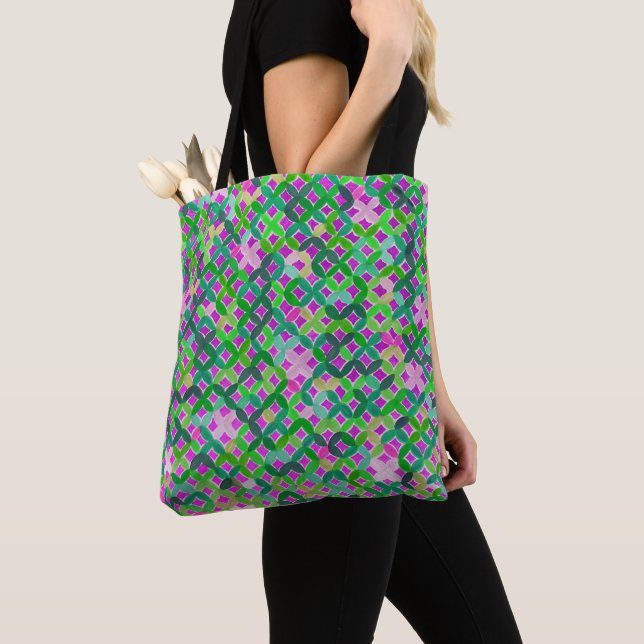 Mediterrana Mosaic Tote Bag Tygkasse (Närbild)