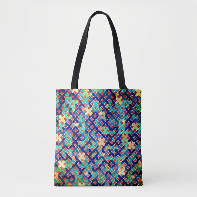 Mediterrana Mosaic Tote Bag Tygkasse (Framsida)