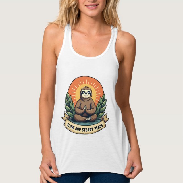 Mediterrande Sengammal Avslappnad Humor Design 2 Linne Med Racerback (Framsida)