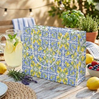 Mediterranean Amalfi Coast Blue Tile Lemon