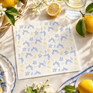 Mediterranean Blossom Citrus Citronmönster Pappersservett