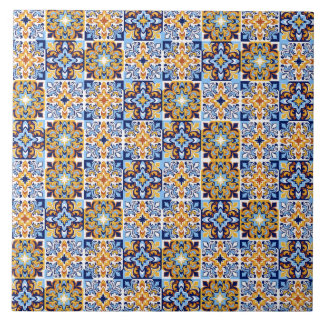  Mediterranean blue &brown  Kakelplatta