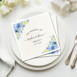 Mediterranean Blue & Lemon Wedding Pappersservett