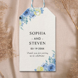 Mediterranean Blue & Lemon Wedding Presentetikett