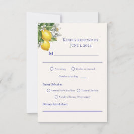 Mediterranean Blue Tile & Lemon Branch Wedding OSA Kort