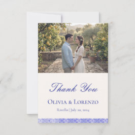 Mediterranean Blue Tile Lemon Photo Wedding  Tack Kort