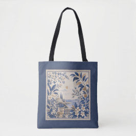 Mediterranean Blue Tote Bag Tygkasse