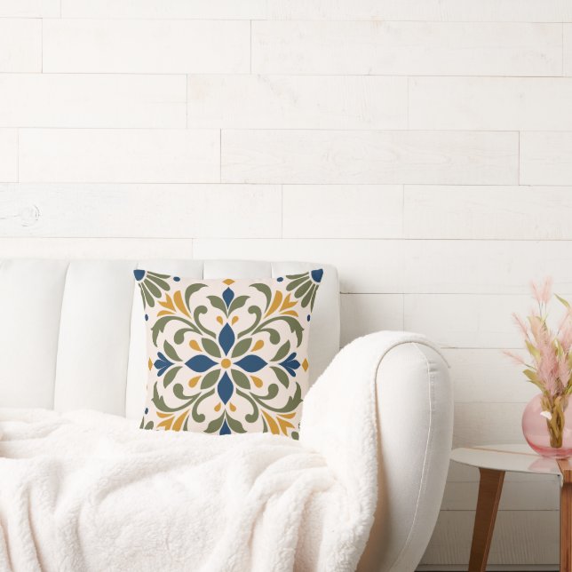 Mediterranean Botanical Tile Kudde (Soffa)