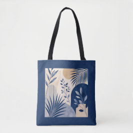 Mediterranean Botanical Tote Bag Tygkasse