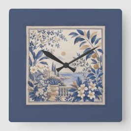 Mediterranean Botanical Wall Clock Fyrkantig Klocka