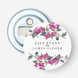 Mediterranean Bougainvillea Wedding Favor Stickers Flasköppnare