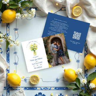 Mediterranean Chic Blue Floral Arrangement Lemons Spara Datumet