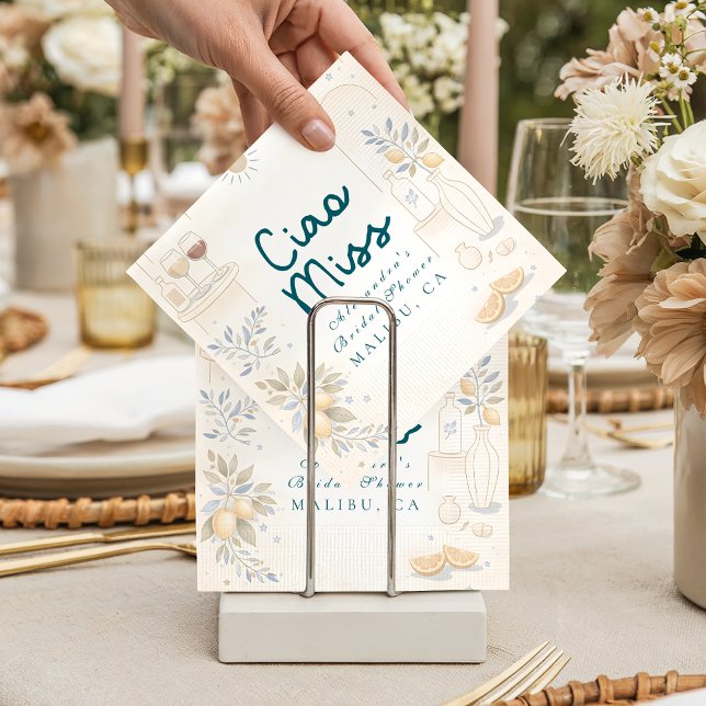 Mediterranean Ciao Miss Bridal Shower Pappersservett (Skapare uppladdad)