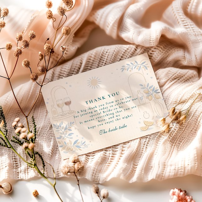 Mediterranean Ciao Miss Bridal Shower Tack Kort (Skapare uppladdad)