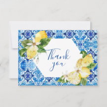 Mediterranean citron blomster kakel tackkort