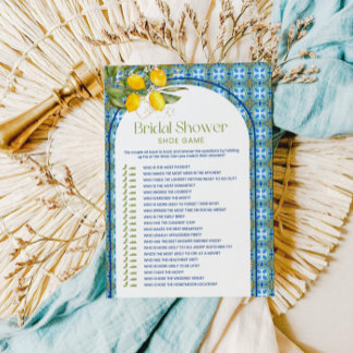 Mediterranean Citron Bröllopsdusch Skor Spel Kort