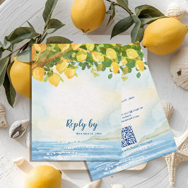 Mediterranean Citron Vattenfärg Bröllopsvar Svar