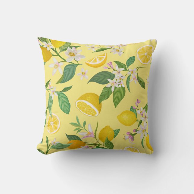 Mediterranean Citronblomster Kudd Kudde (Framsida)