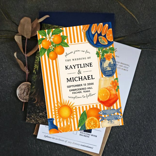 Mediterranean Citrus Orange Grove Amalfi Summer Inbjudningar (Skapare uppladdad)