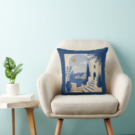 Mediterranean Coastal Villa Arch Cushion Kudde