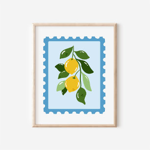 Mediterranean Coquette Citron Frimärks Konst Poster