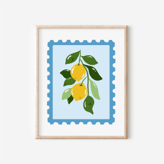 Mediterranean Coquette Citron Frimärks Konst Poster
