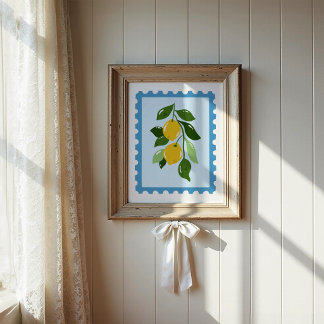 Mediterranean Coquette Citron Frimärks Konst Poster