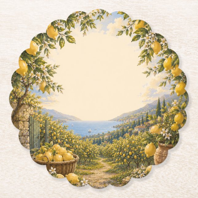 Mediterranean Escape | Citronmarknad Dekor Underlägg Papper (Framsida)