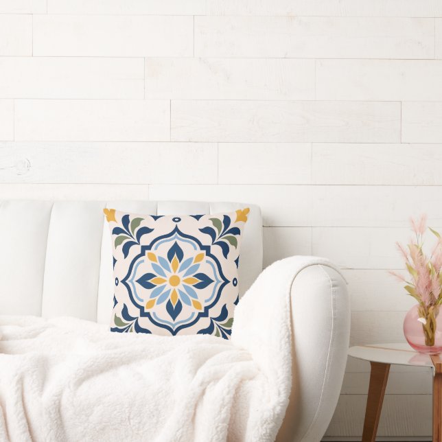 Mediterranean Floral Pattern Kudde (Soffa)