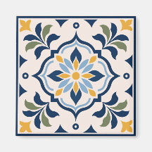 Mediterranean Floral Tile Pattern