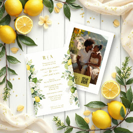 Mediterranean Fresh Lime Lemons & Flowers Garlands Inbjudningar