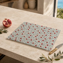 Mediterranean Granatäpple Mosaik Glas Skärbräda
