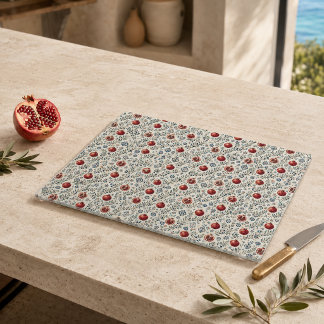 Mediterranean Granatäpple Mosaik Glas Skärbräda