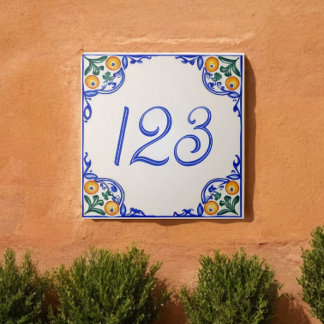 Mediterranean House Number – Arancia Kakelplatta