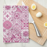 Mediterranean hues/ Azulejo tiles Kökshandduk<br><div class="desc">A patchwork of hand‑painted azulejo‑inspired tiles</div>