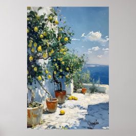Mediterranean Impressionism with Lemons Poster