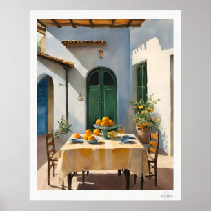 Mediterranean innergårdsservering Poster