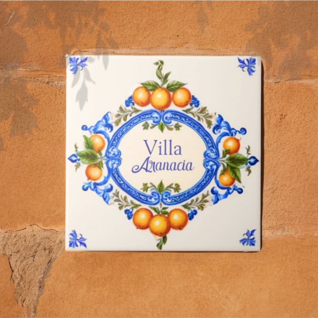 Mediterranean Italian House Sign – Villa Arancia Kakelplatta (Skapare uppladdad)