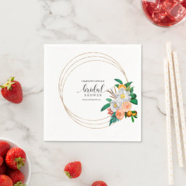 Mediterranean Italy Blue Tiles Bridal Shower  Pappersservett