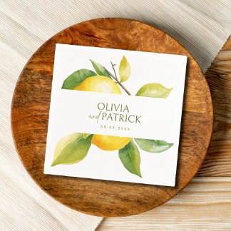 Mediterranean Italy Greece Lemon Vibrant Wedding Pappersservett